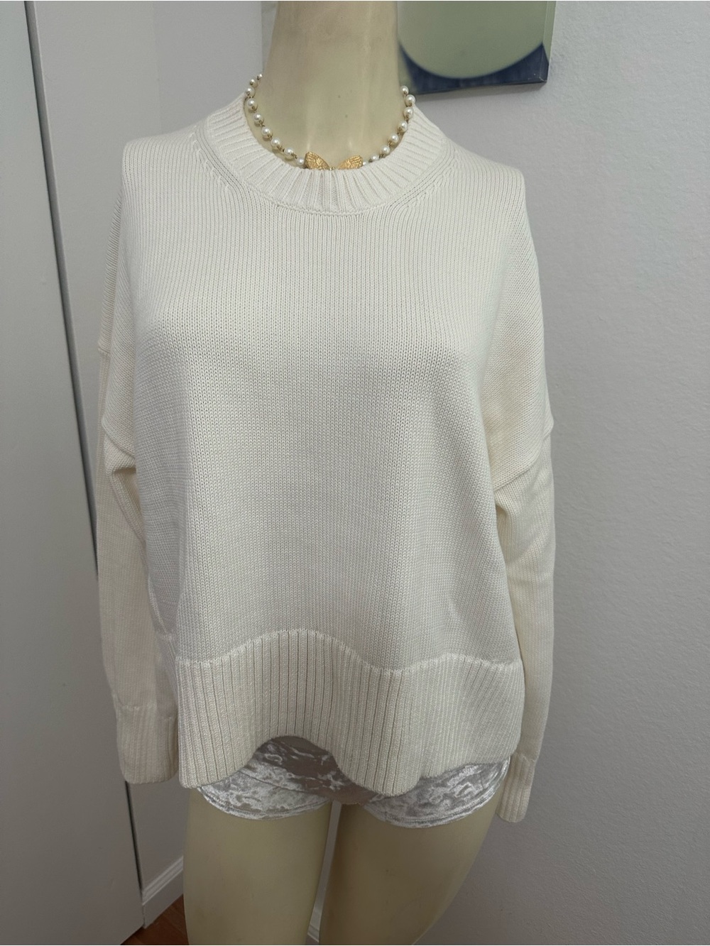 EVERLANE THE COTTON HONEYCOMB SQUARE CREW - Picture 7 of 11